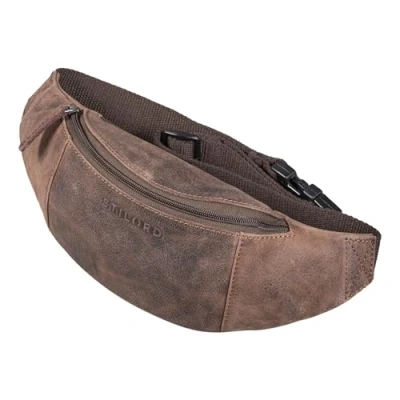 Image of STILORD &#039;Shawn&#039; Large Bum Bag Leather Pouch Fanny Pack Vintage Belt for Men and Women Festival Travel Genuine Leather, Colour:Veleta Brown