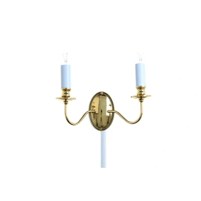 Image of Georgian Polished Brass Candle Wall Lamp