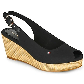 Image of Tommy Hilfiger Women Iconic Elba Sling Back Wedge Espadrilles, Black (Black), 36 EU