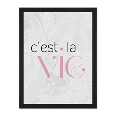 Image of Wee Blue Coo Dusty Rose Cest La Vie Large Framed Art Print Poster Wall Decor 18x24 inch