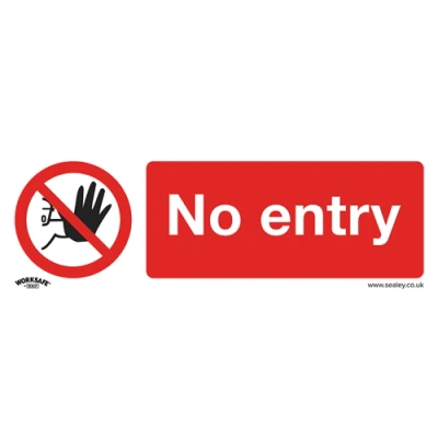 Image of Worksafe Prohibition Safety Sign No Entry Self Adhesive Vinyl