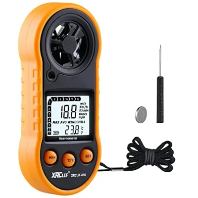 Image of Digital Wind Speed Meter Anemometer Handheld Gauges Air Flow Velocity for Measuring Chill Temperature Speed, Thermometer Gauge Shooting Windsurfing Fishing Hunting