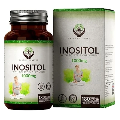 Image of EN Myo Inositol Chromium &amp; Folate Blend 1000mg Per Serving 180 Vegan Capsules Supplements for Female Support Vitamins Women Non GMO Gluten Allergen Free Made in The UK