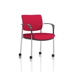 Image of Brunswick Deluxe Chrome Frame Back Seat Cherry With Arms/Castors