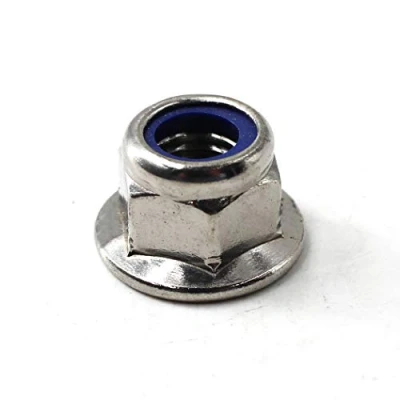 Image of M5 Nylon Lock Nut 304 Stainless Steel Flange Inserts Hex Nuts (Pack of 50)