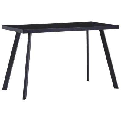Image of vidaXL Dining Table Black 120x60x75 cm Tempered Glass