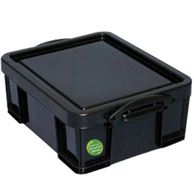 Image of 3 x Really Useful Box 18 Litre 480 390 200 mm for 93 CDS/DVDS Black