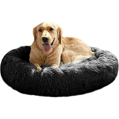 Image of Comfortable Round Plush Dog Beds, Calming Bed (L/XL/XXL/XXXL) for Small Medium and Large Dogs