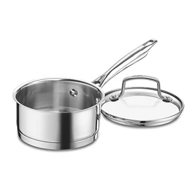 Image of Cuisinart 8919 14 Professional Series 1 Quart Saucepan with Cover, Stainless Steel, Mirror Finish