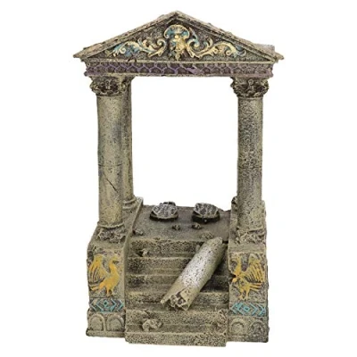 Image of Blue Ribbon Rosewood Temple Ruins and Steps Aquarium Decor, 4 1/2 Inch by 5 8