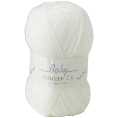 Image of James Brett Baby Shimmer DK Knitting Yarn Soft Double Knit Wool 5 x 100g Balls (White BS4)