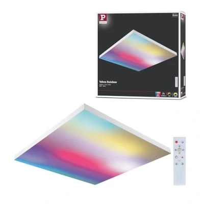 Image of Paulmann 79906 LED Panel Velora Rainbow Square incl. 1x 31 W Dimmable DynamicRGBW Colour Control White Metal Ceiling Light 3000 K 595 x mm