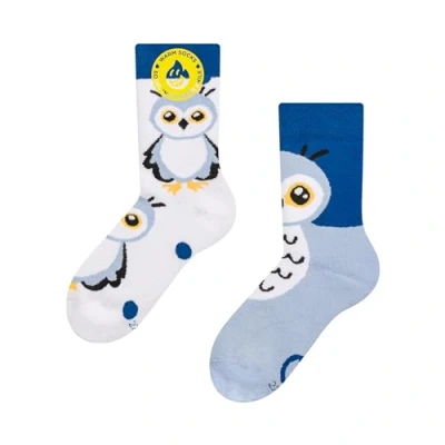 Image of Dedoles Unisex Socks for Women, Men &amp; Kids Cotton Funny Designs Football Bicycle Horses Plants Firefighter Gift Mismatched, Design: Snow Owl, Colour: Blue, Size: 9K 11.5K UK