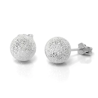Image of Frosted Sterling Silver Ball Stud Earrings 5mm