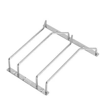 Image of Dianoo Wine Glass Holder, Stemware Rack, Rack with Screws, Chrome Plated, 22 cm, 2 Rows Silver