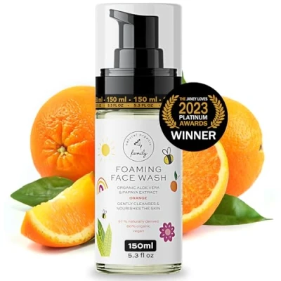 Image of Kids Organic Foaming Face Wash Natural Skincare for Teen Girls 10 12 Gentle Facial Cleanser Cream Dry Sensitive Skin Hydrating Exfoliating &amp; Non Toxic Moisturizer Soap Tweens Preteens