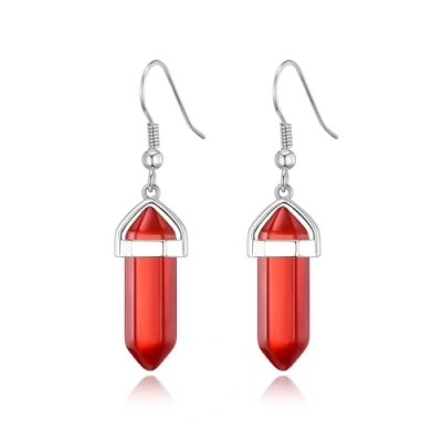 Image of Philip Jones Carnelian Gemstone Drop Earrings