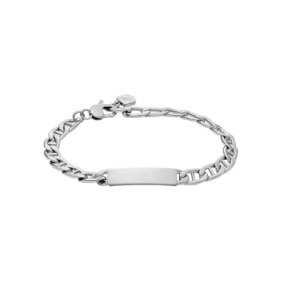 Image of Fossil Unisex Drew Silver Stainless Steel Bracelet, JF04823040