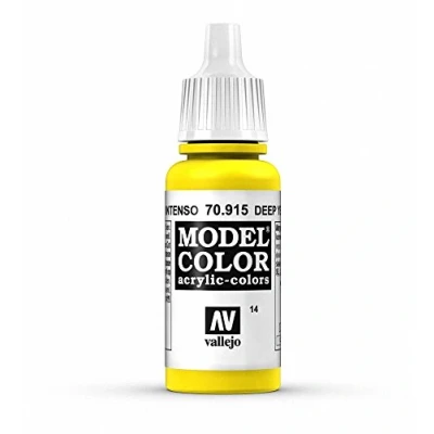 Image of Vallejo Model Color 17 ml Acrylic Paint Deep Yellow