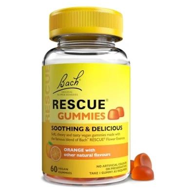 Image of Rescue Remedy Orange Gummies (60 Pack), Natural Flower Essences for Balanced Days, Easy to Take, Vegan, Soothing and Delicious, Suitable The Whole Family, Flavour