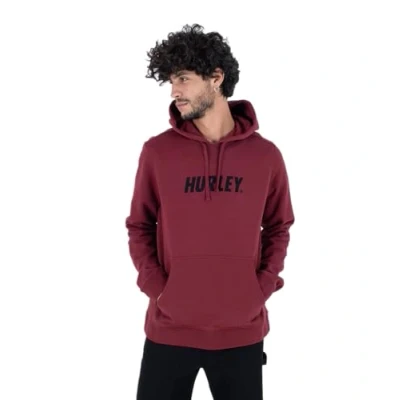 Image of Hurley Men&#039;s Fastlane Solid Po Fleece Sweatshirt, Russet, XL