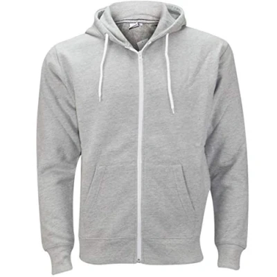 Image of Plain Mens Fleece Zip UP Hoody Jacket Sweatshirt Hooded Hoodie Top Grey 5XL