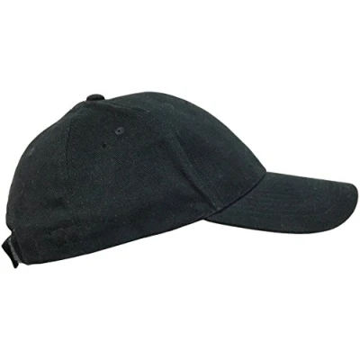 Image of Plain Cotton Baseball Cap One Size Hat with Adjustable Strap Black