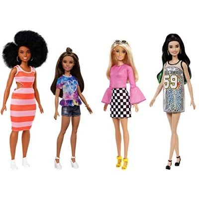 Image of Barbie Mattel Fashionista Pack of 4 Dolls, Toy +3 Years GBK91