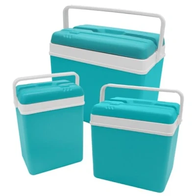 Image of Daniel James Large Cool Box 15L, 24L or 35L Insulated Cooler with Carry Handle &amp; Lid for Ice Cold Food Drink Lightweight Durable Camping, Picnic Travel (Turquoise, 24 Litre)