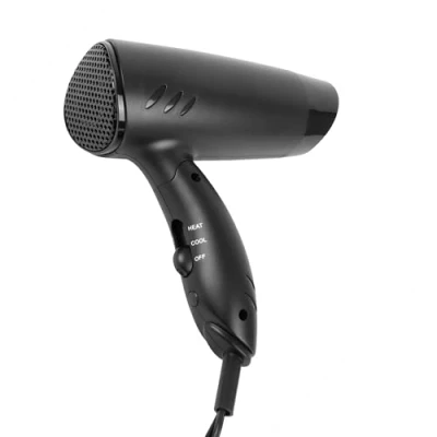 Image of Streetwize Black Portable in Car Folding 12V Hair Dryer with Hold/Cold Function, for Travelling, Camping, Festivals, Caravan, Motorhome &amp; Windscreen De Frosting SWHD2