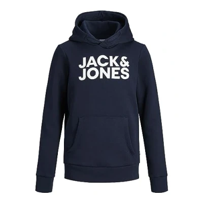 Image of Jack &amp; Jones Junior Jjecorp LOGO Hoodie for kids, Size: 12y, Navy blazer
