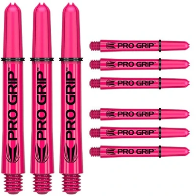 Image of TARGET Darts Pro Grip Shafts Set of 9 Pink, Medium (48mm) Dart Stems, Professional Accessories, 2BA Shaft Multipack with Rings