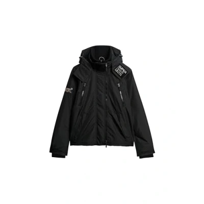 Image of Superdry Men&#039;s Hood MTN Windbreaker JKT A2 Wind Family, Black, M