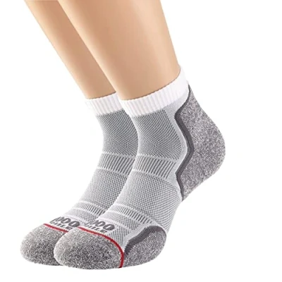 Image of 1000Mile Run Anklet Sock Repreve Recycled Yarn Eco Friendly Fitted Heal Padded Toe Heel Ball of Foot Arch Bracing Single Layer Twin Pack Running Intense Sport Racket Gymwork Orange/Green L