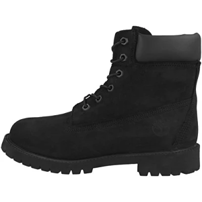 Image of Timberland Unisex Kids 6 Inch Premium Waterproof (Junior) Lace up Boots, Black, 4.5 UK