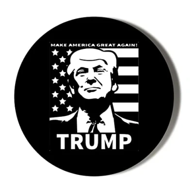 Image of DONALD TRUMP MAKE AMERICA GREAT AGAIN BLACK AND WHITE 45mm Fridge Magnet