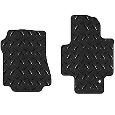 Image of Lusso Floor Carpet Mats for Car Tailored/Compatible to Nissan NV200 2010 onwards Tailored 3mm Rubber 1 Fixing Clip Heavy Duty 2 pcs Set (Blue Edging)