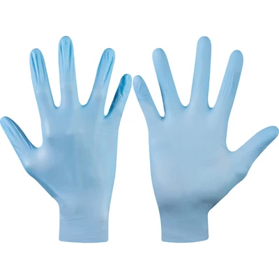Image of Ejendals Tegera, Disposable Gloves, Blue, Nitrile, Powder Free, Textured Fingertips, Size 8, Pack of 200