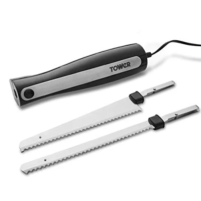 Image of Tower Electric Knife with fork and Black case
