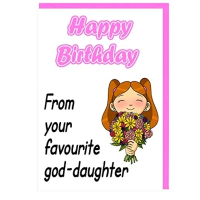 Image of AK Giftshop Birthday Card For A God mother From Your Favourite daughter