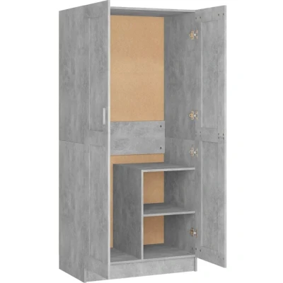 Image of vidaXL Wardrobe Concrete Grey 82.5x51.5x180 cm Engineered Wood