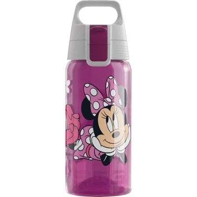 Image of Sigg Kids Water Bottle Viva One Disney Junior Minnie Mouse Suitable For Carbonated Beverages Leakproof Dishwasher Safe BPA Free Sports &amp; Bike Pink 0.5L