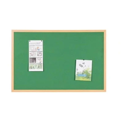 Image of Indigo® Premium Green Reversible Notice Board, Cork Memo Board 600mm x 400mm Corkboard Bulletin Wooden Frame