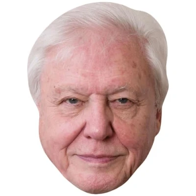 Image of David Attenborough (White Hair) Celebrity Mask, Flat Card Face, Fancy Dress Mask