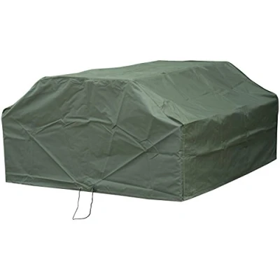Image of Woodside 6 Seater Square Outdoor Garden Picnic Table Cover 1.57m x 0.7m 1.45m 0.5m 0.76m/5.2ft 2.3ft 4.8ft 1.6ft 2.5ft