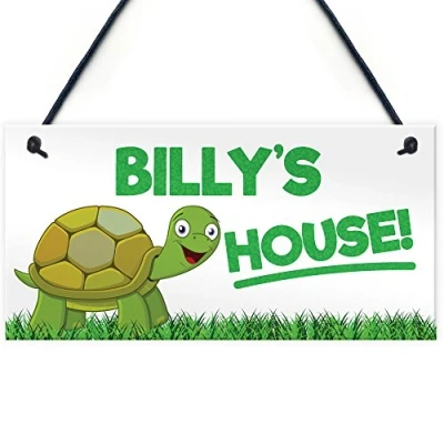 Image of Red Ocean Personalised Pet Turtle Tortoise House Hanging Sign Home Plaque Garden Gift