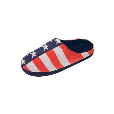 Image of DUNLOP Mens Stars &amp; Stripes Mule Slipper Small Navy Red
