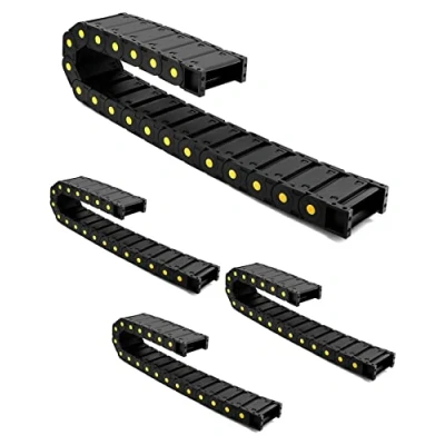 Image of QWORK 4Pack Cable Drag Chain Wire Carrier High Toughness Closed Plastic 1M Length, 25mm x 77mm (Inner H Inner W)