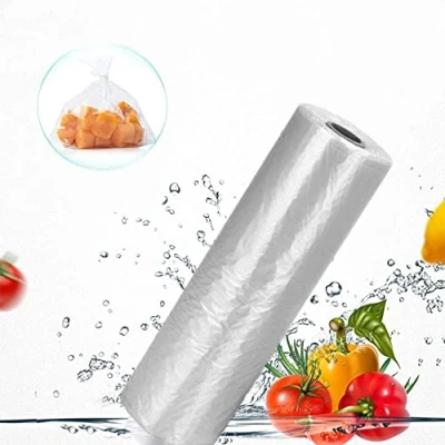 Image of Efforias 9&quot; X 14&quot; 18&quot; Polythene Bags on a Roll Fruit Vegetable Clear Plastic Butchers Counter Fruit/Veg/Food/Meat (5 Rolls)