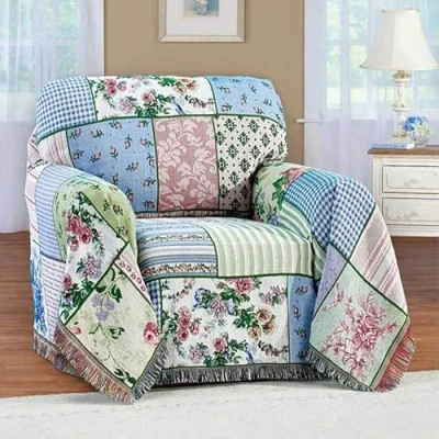 Image of easylife lifestyle solutions Slip Over Furniture Covers Protect from Pets, Children Spills and Stains Traditional Country Garden Pattern Give a Dowdy Old Sofa Fresh, New Look for Armchair